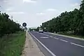 M2 highway entering the village of Codrul Nou