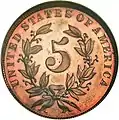 1866 reverse, "Dutch 5" surrounded by wreath