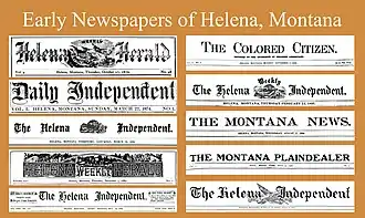 Banners from some of Helena's early newspapers