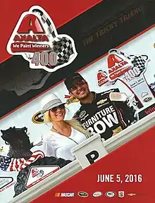 The 2016 Axalta "We Paint Winners" 400 program cover, featuring Martin Truex Jr.