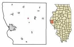 Location of Coatsburg in Adams County, Illinois.