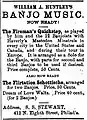 February 1885. Advertisement for music by Huntley in S. S. Stewart's Bacon and Guitar Journal
