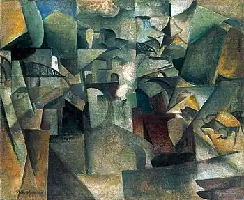 Albert Gleizes, 1912, Les ponts de Paris (Passy), The Bridges of Paris (Passy), oil on canvas, 60.5 x 73.2&nbsp;cm, Museum Moderner Kunst (mumok), Vienna. Published in Du "Cubisme", 1912