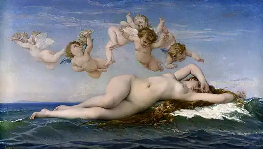 The Birth of Venus, by Alexandre Cabanel, was purchased by Napoleon&nbsp;III at the Paris Salon of 1863, now in Musée d'Orsay.