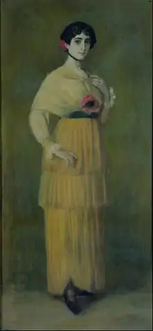 Portrait of Belinda Palavicini. 1915. Pastel on paper. 187 × 87&nbsp;cm. Museo Nacional de Arte by Alfredo Ramos Martínez