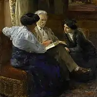 A. M. A. J. Grandmont (1837-1909), the Artist's second husband, Tutoring two Italian Girls