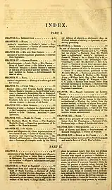 Table of contents (part 1 of 3), called an index, appears at the end of the original book