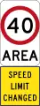 New 40&nbsp;km/h Speed Limit Area (Used in South Australia)