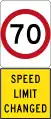New 70&nbsp;km/h Speed Limit (Used in South Australia)