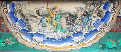 Painted mural depicting an event from Journey to the West on the Long Corridor from Qing Dynasty Summer Palace
