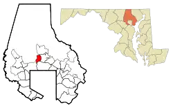 Location of Mays Chapel, Maryland