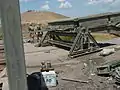 Capsil Roller Beam of the Medium Girder Bridge. Used as an extension to the construction frame to roll the bridge out over the gap. Kazer River, Mosul, Iraq, 2003.