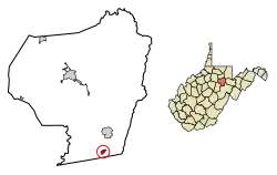 Location of Junior in Barbour County, West Virginia.