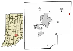 Location of Hartsville in Bartholomew County, Indiana.