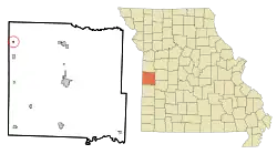 Location of Merwin, Missouri