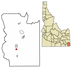 Location of Bloomington in Bear Lake County, Idaho.