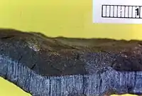 Blue asbestos (crocidolite), the ruler is 1&nbsp;cm