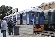 Bluebird 257 stopped at Jacketts siding, the National Railway Museum's station for broad gauge trains before it was demolished for the Port Dock extension project