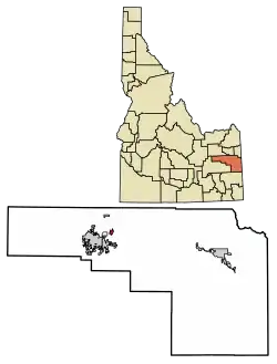 Location of Iona in Bonneville County, Idaho.