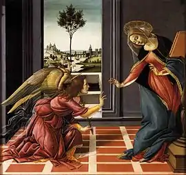 Cestello Annunciation, c. 1489-90, 150 x 156 cm, Uffizi, Florence