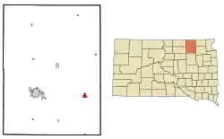 Location in Brown County and the state of South Dakota