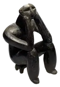 The Thinker of Cernavoda; by Hamangia culture from Romania; c. 5000 BC; terracotta; height: 11.5&nbsp;cm (41⁄2 in.); National Museum of Romanian History (Bucharest)