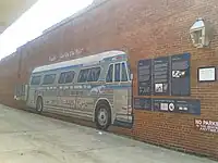 Bus mural and interpretive signage