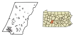 Location of Dale in Cambria County, Pennsylvania.