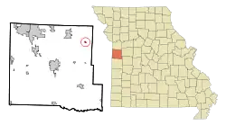 Location of Strasburg, Missouri