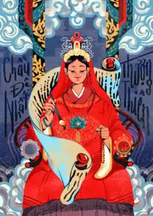 A portrait of the First Courtier of Heaven. This painting is from the project Divine Portraits by Four Palaces - Tứ Phủ.