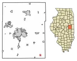 Location of Broadlands in Champaign County, Illinois.