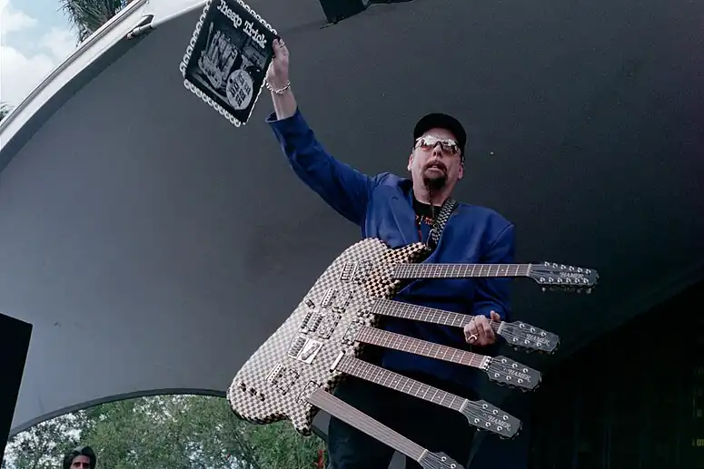 Cheap Trick at Gulfstream Park - Rick Nielsen with Quint Neck Guitar 2.jpg