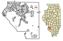 Location of Summerfield in Clair County, Illinois.