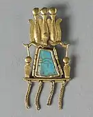 Pendant; circa 1069 BC; gold and turquoise; overall: 5.1 x 2.3&nbsp;cm; Cleveland Museum of Art (Cleveland, USA)