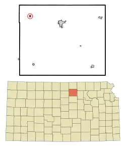Location within Cloud County and Kansas