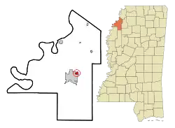 Location of Lyon, Mississippi