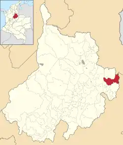 Location of the municipality and town of Concepción in the Santander Department of Colombia