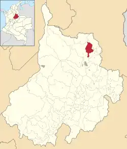 Location of the municipality and town of Matanza, Santander in the Santander Department of Colombia.