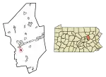 Location of Catawissa in Columbia County, Pennsylvania.
