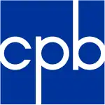 A blue square with white lower-case letters C, P, and B in the center.