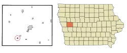 Location of Dow City, Iowa