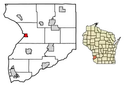 Location of Lynxville in Crawford County, Wisconsin.