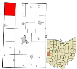 Location in Darke County and the state of Ohio