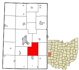 Location in Darke County and the state of Ohio