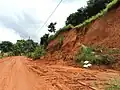 Erosion on a hill in the JK neighborhood after heavy rains.