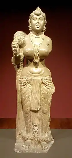 The Didarganj Yakshi depicting the dhoti wrap; c. 300 BC; Bihar Museum (India)