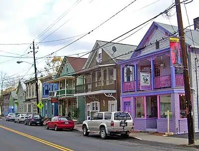 Restored period buildings along Main Street (NY&nbsp;213)