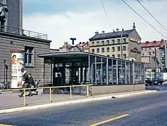 The entrance to Skanstull metro station, 1957