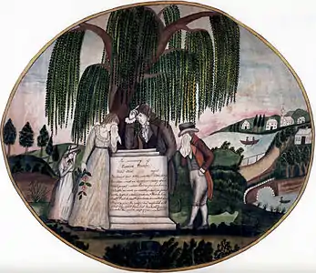 Eunice Pinney memorial, executed in 1813. Watercolor on paper, 42 x 49&nbsp;cm, Museum of Fine Arts, Boston