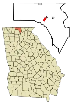 Location in Fannin County and the state of Georgia